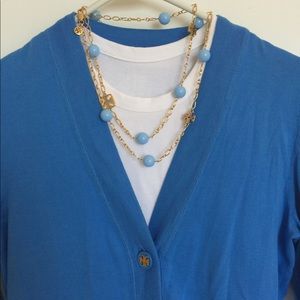 Tory Burch Cardigan size xs. Baby blue buttons